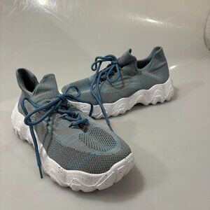 Stunahome 39EU 8.5US Breathable Orthopedic Gray Blue Mesh Sneakers Gym Shoes NEW